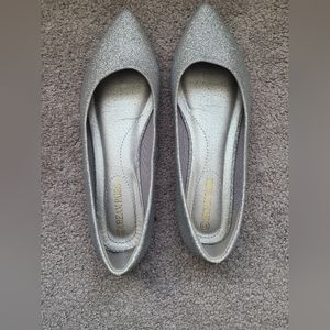 Silver Glitter Flats